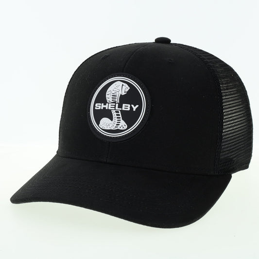 Carroll Shelby Black Hat - Round Black/White PVC Patch