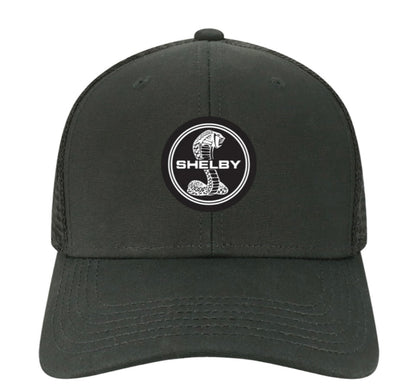 Carroll Shelby Black Hat - Round Black/White PVC Patch