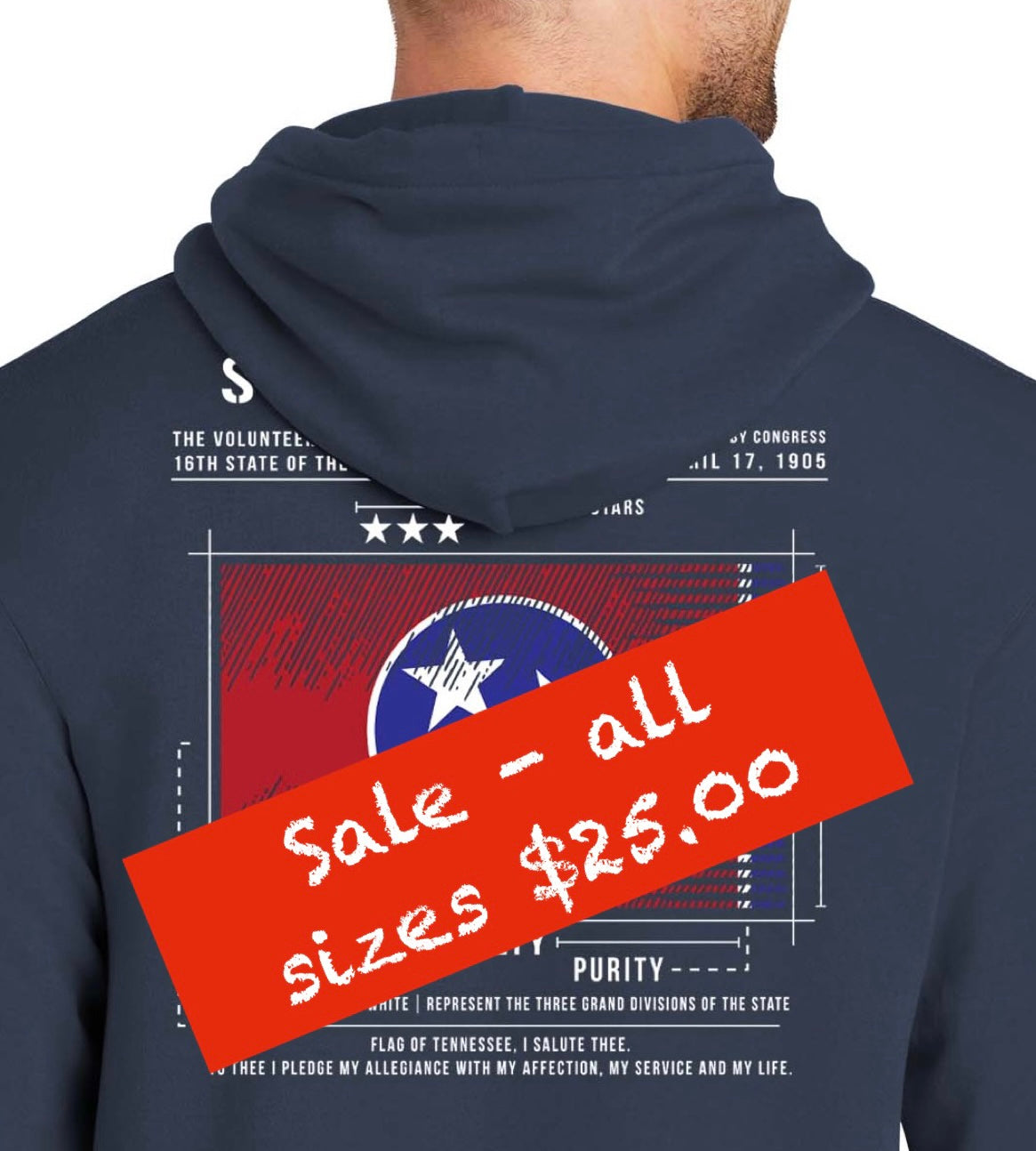 Tennessee Flag Hoodie - Navy