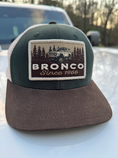 Bronco Forest Green soft mesh trucker hat