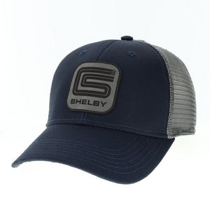 Carroll Shelby Hat - Navy w/Grey Leather Patch