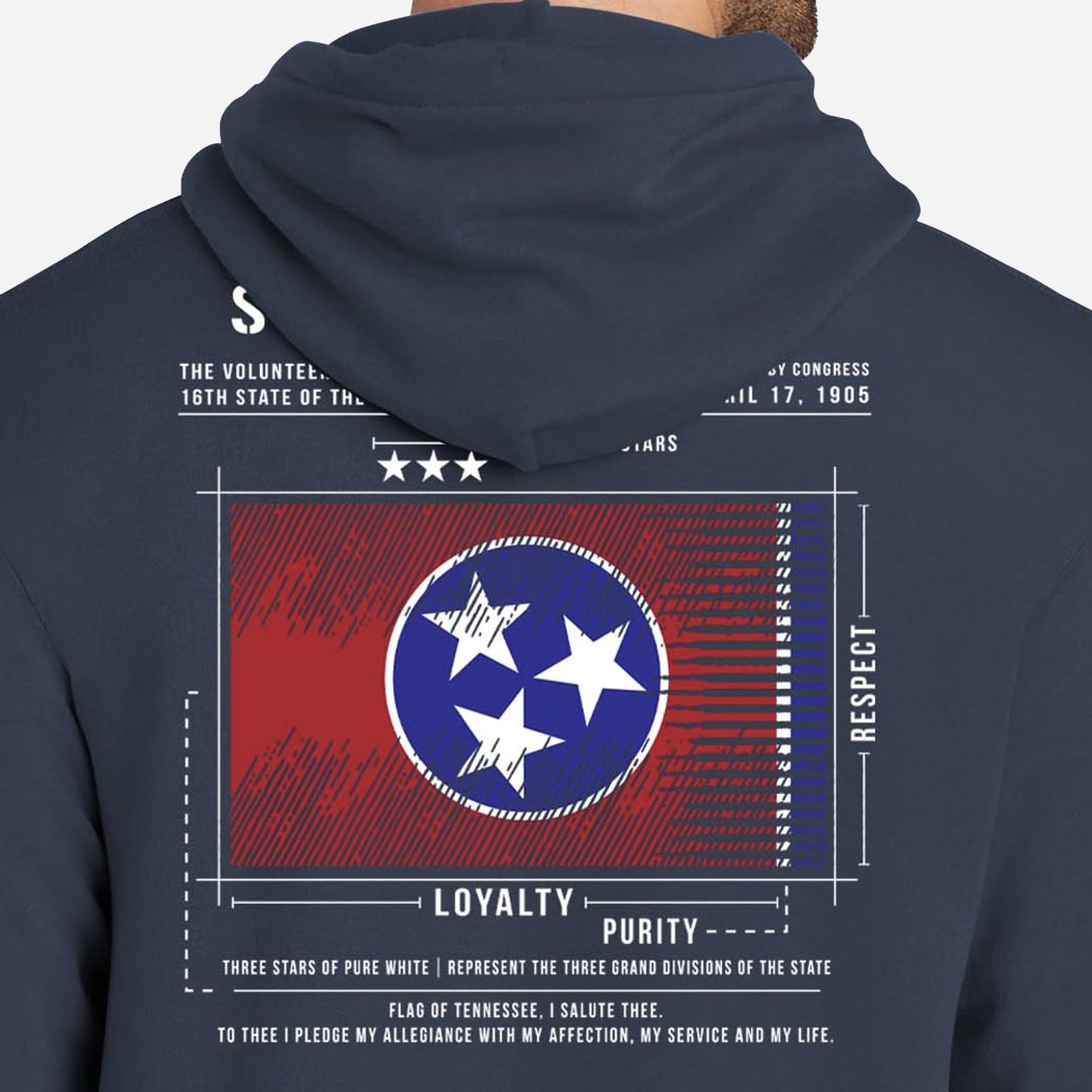 Tennessee Flag Hoodie - Navy